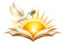 Blessings Dawn logo featuring a golden sunrise and dove